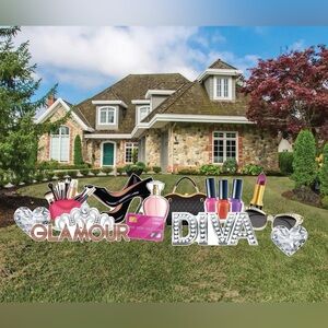 Glamour/Diva Yard Card Sign Set